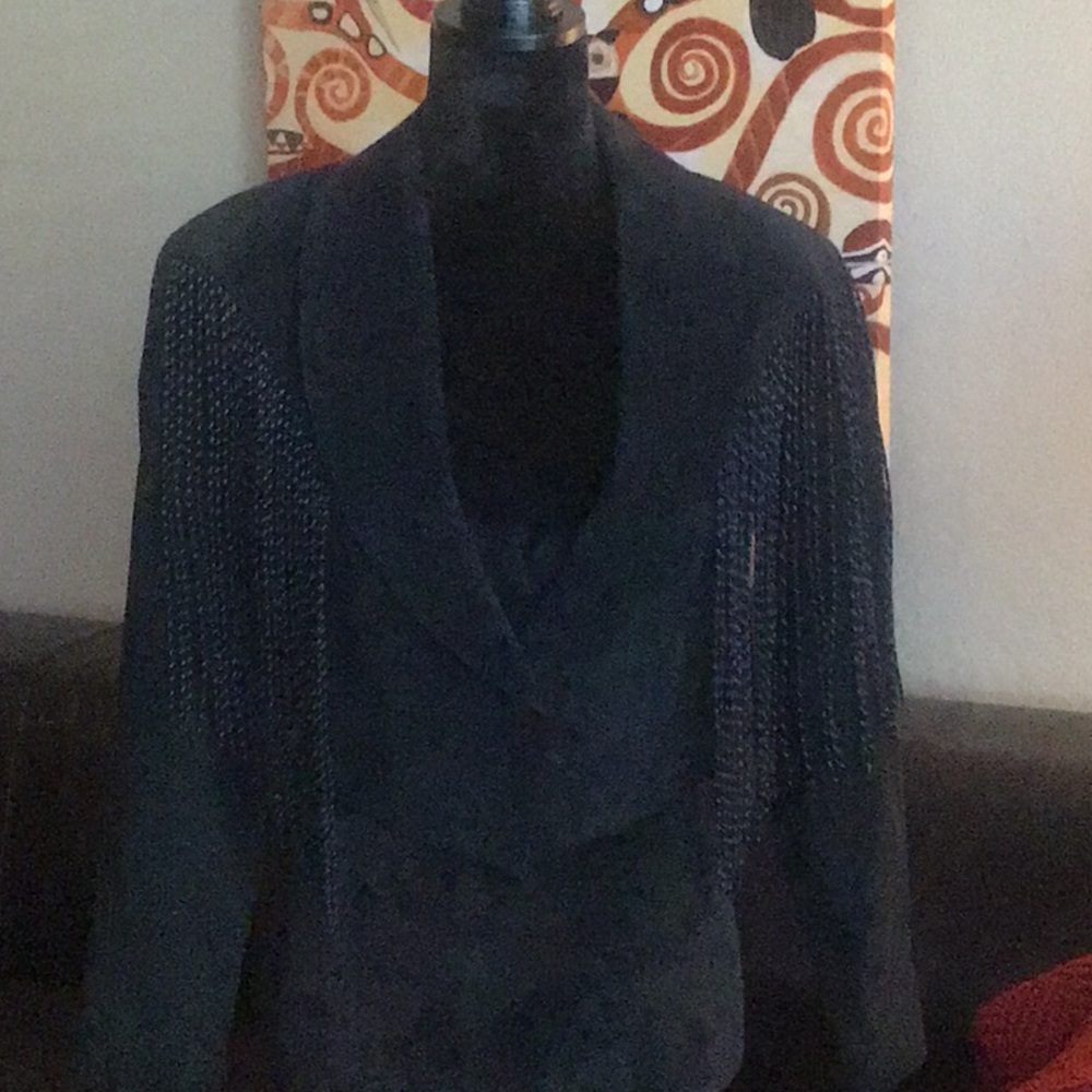 Vintage Short fringed suede jacket